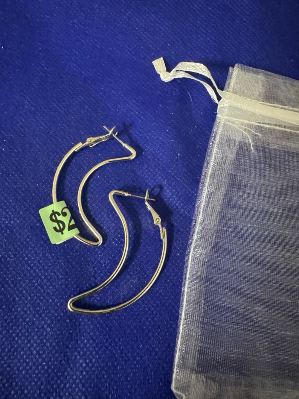 🌙 I love you to the Moon & back Silver Half-Moon Hoop Earrings - NWT with pouch